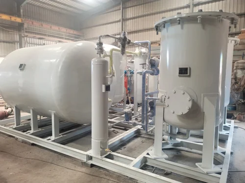Industrial PSA Nitrogen Plant installation with pressure vessels and piping system for on-site nitrogen generation